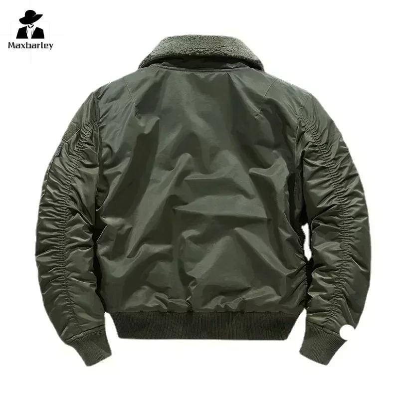 Chaqueta cálida con cuello de lana para hombre, Parka gruesa de alta calidad a prueba de viento con bolsillo grande, abrigo de almohadilla de algodón grande para senderismo al aire libre, Invierno