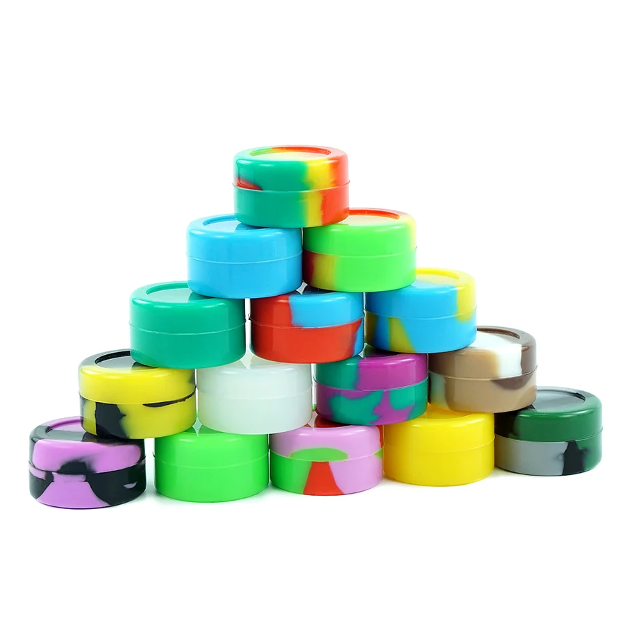 9 Pcs Non-stick Silicone Jar, Slicks Bottle, Logo Customization, Storage Can for Wax Oil Cosmetic, Wholesale, 5ml