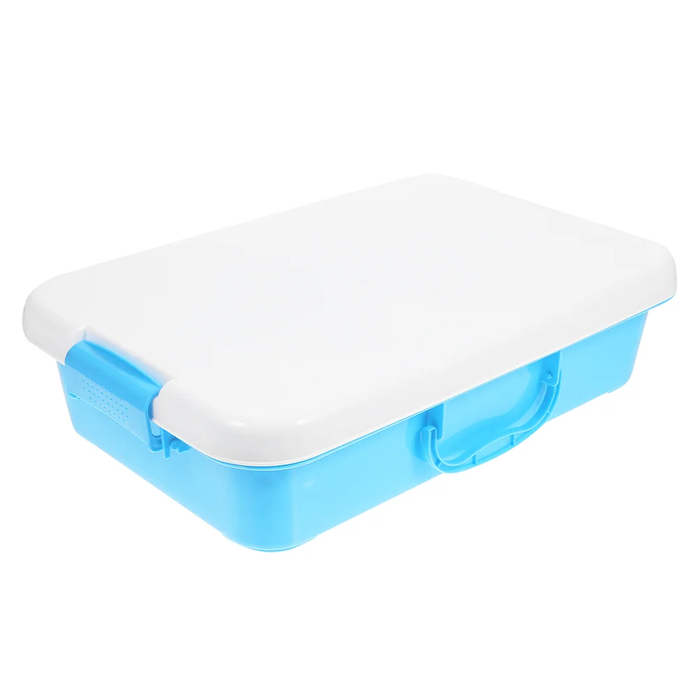 Sand Table Storage Box Playdough Toys Tray Portable Blue Abs Indoor Sandbox Child