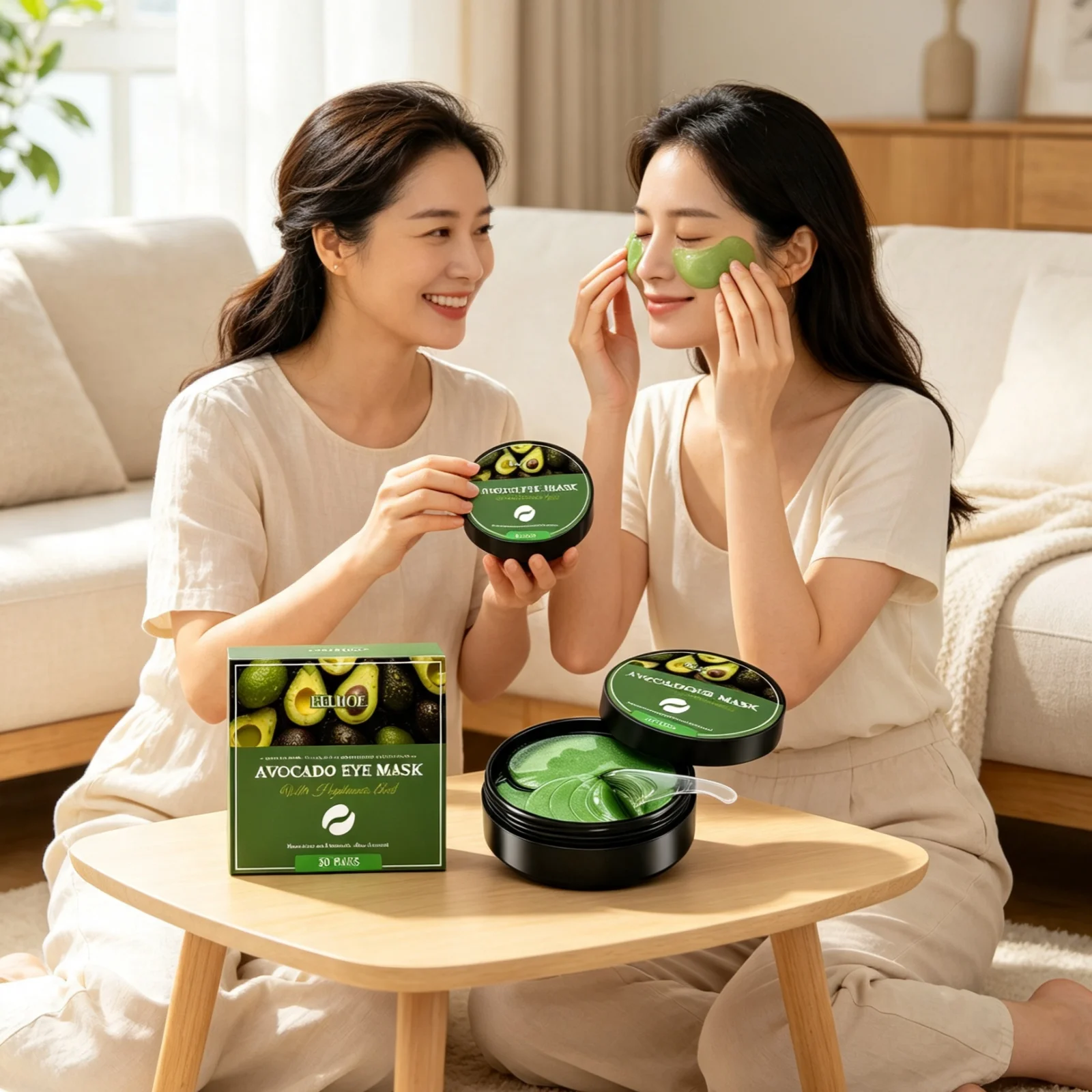 EELHOE Avocado Eye Mask Nourishing Skin Smoothing Fine Lines Improve Dullness Long Lasting Moisturizing Eye Patches 30 Pieces