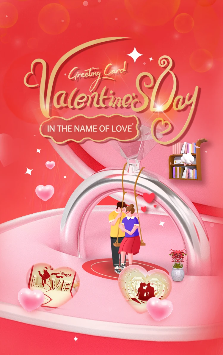 3d Pop-up Verlobung karten Liebhaber Hochzeits einladung Grußkarten laser geschnitten Valentinstag Geschenk Jubiläums karte Großhandel – Detail 1