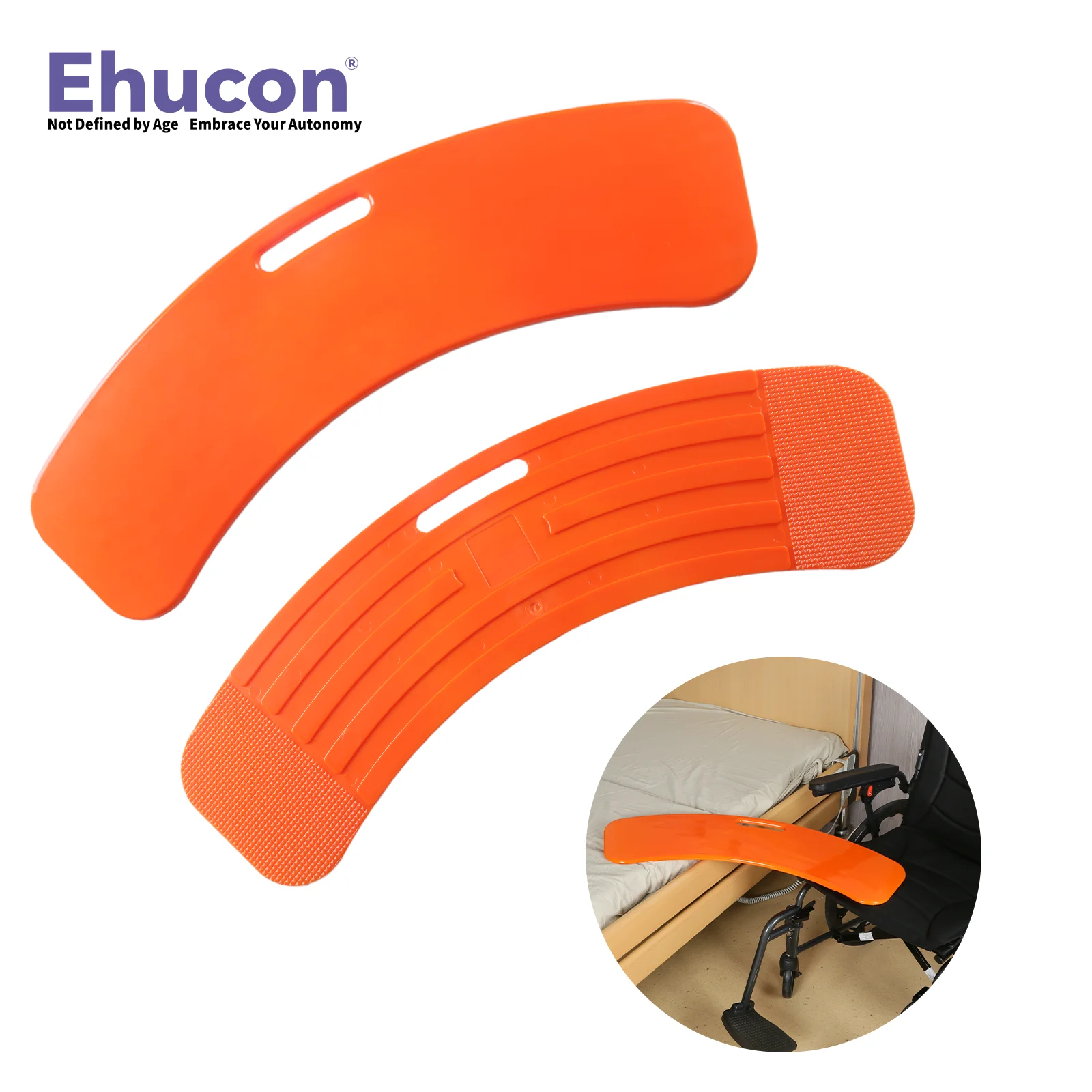 Ehucon Stability Patient Transfer Board Thickened Waterproof Sliding Transfer Board Easy Carrying SWL150kg for Hospital Home