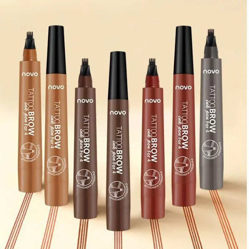 Four-fork Long-lasting Water Eyebrow Pen Four-head Eyebrow Pen Liquid Waterproof and Sweat-proof