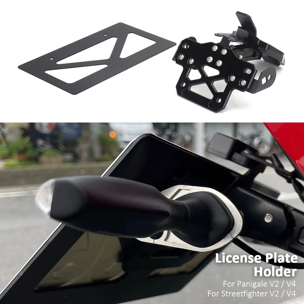 

Motorcycle License Plate Holder Bracket Black New For Ducati Streetfighter V2 STREETFIGHTER V4 Panigale V4 V2 Rear Tail Tidy