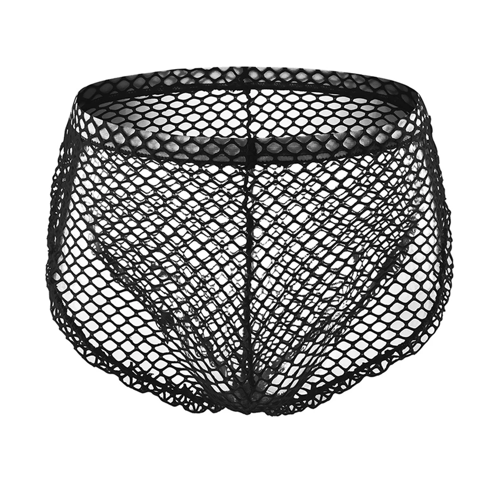 For Male For Sleeping Sheer Panties Hollow Mesh Boxer Underwear Fashion Black Classic Style Men's Underwear Trunks Boxers