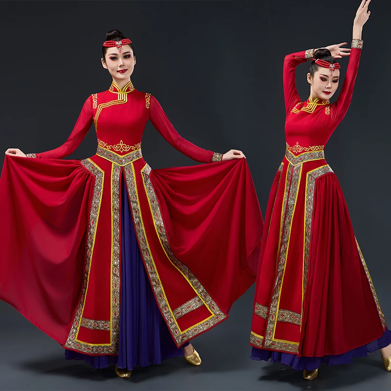

Stage costumes Mongolian dance performance costumes adult womens long skirt Mongolian ethnic-style performance costumes