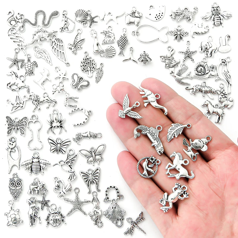 20-200pcs Mix Zinc Alloy animal dragonfly horse Charms Fit Jewelry Pendant For DIY Necklace Bracelet Jewelry Making Findings