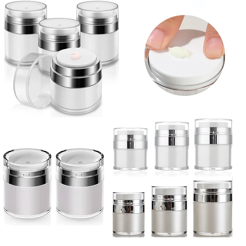 1 pz 15g-100g Vasetti Pompa Airless Vuoti Acrilico Contenitore Cosmetico Airless Vaso di Crema Da Viaggio Bottiglia di Vuoto Barattolo di Lozione con Coperchio della Pompa