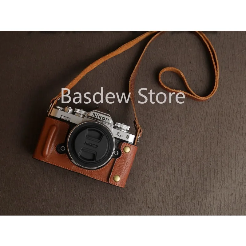 

Handmade Leather First Layer Cowhide Protective Cover Camera Bag Base Half Cover Suitable for Nikon ZFC