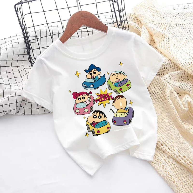 

Crayon Shin-chan Girl Boy T-shirt Children Cotton Short Sleeves Cute Cartoon Tees Fashion T Shirt Kids Tops Summer Clothes Gift