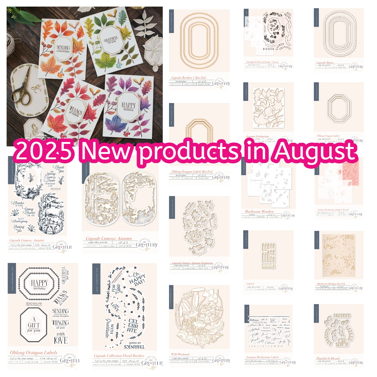 

Capsule Cameos: Autumn Thankful & Blessed Die Stencil 2025 New Craft Dies Stamps Hot Foil Stencils DIY Scrapbooking Holiday Card
