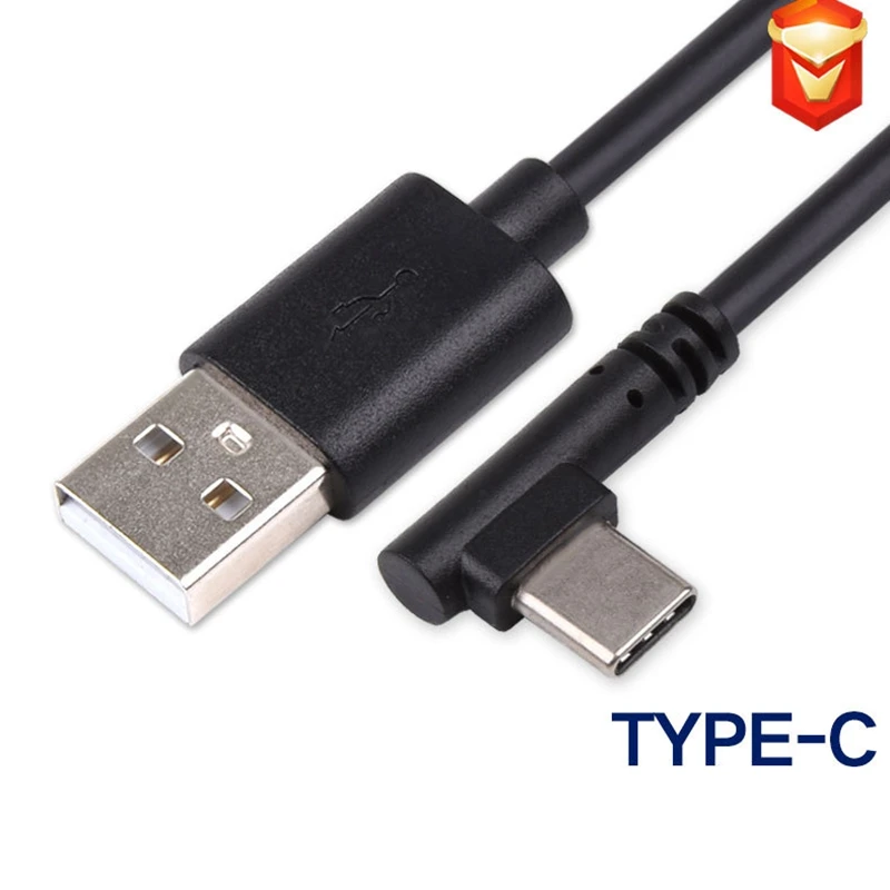 Factory Direct Sales Type-C Charging Cable Mobile USB Data Charge Cable Elbow Type-C Right Angled 90 Degree Charger For Huawei