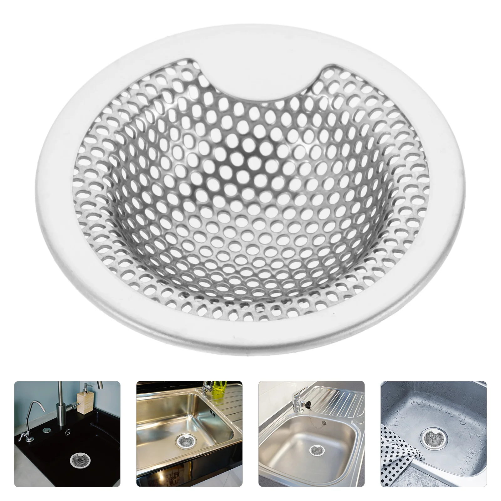 Tub Stopper Sink Drain Strainer Stainless Steel Collector 520X520X120CM Kitchen Mesh Silver Hair Filter