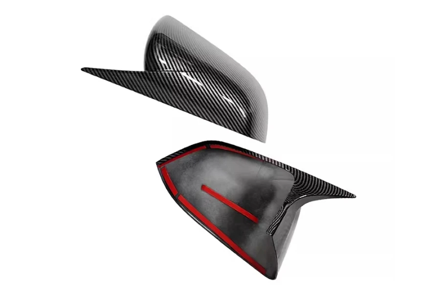 For Tesla Model Y  Paste Style Rearview Mirror Cover Reverse Mirrors Shell Mirrors Case Housing  Carbon Fiber Black 1 Pair