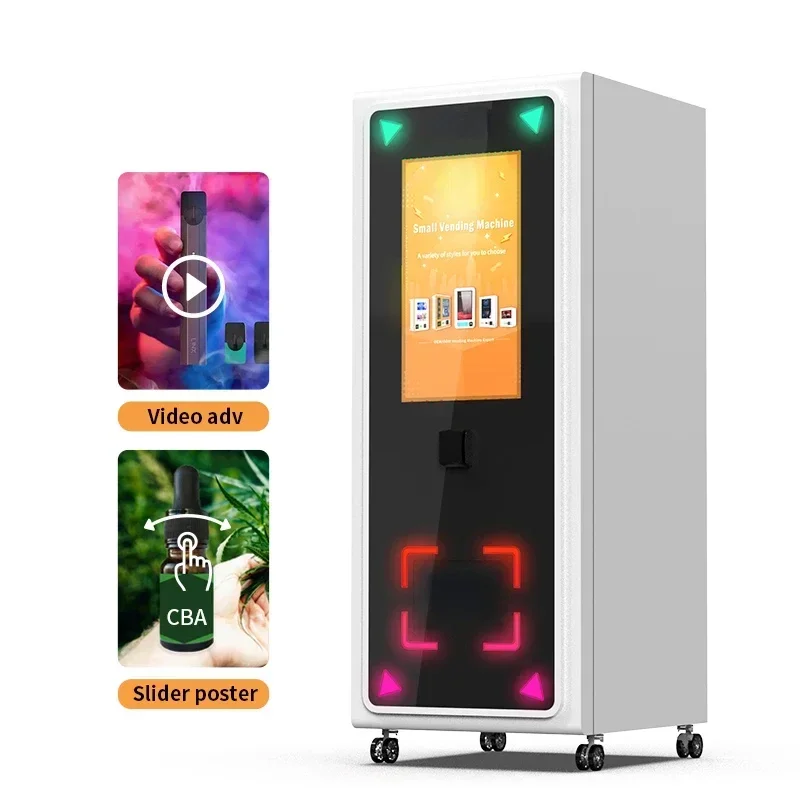 آلة بيع قراءة البطاقات الأوتوماتيكية لبطاقة الهوية رخيصة ودقيقة، شاشة لمس 32 بوصة، Cbd الذكي، التحقق من العمر، آمنة و