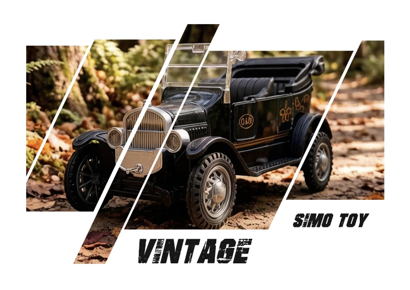 1:36 Vintage-Modellauto aus Legierung, klassisches Cabriolet, Drück-und-Gehen-Automodell, Miniaturfahrzeug-Replik für Sammler und als Geschenk – Detail 5