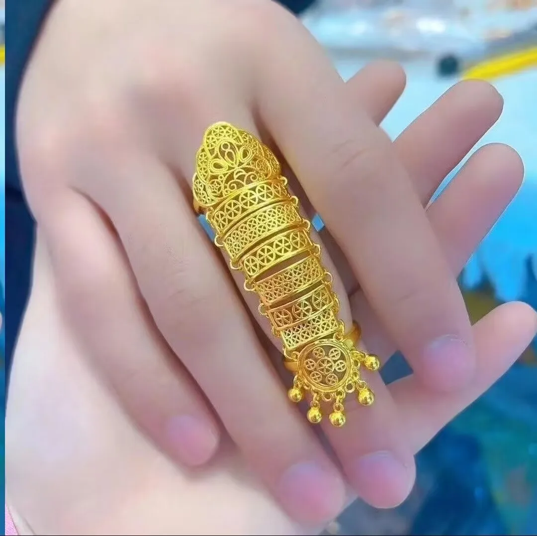 

European Dubai New 24K Gold Plated Ring for Romantic Wedding Party Gifts Jewelry for Lovers YY10582