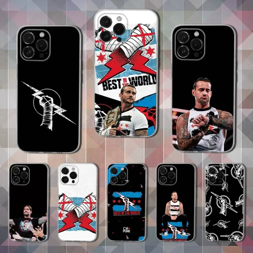 

Fighting C-CM P-Punk Champion Phone Case For iPhone 16,15,14,13,12,11 Pro,Max,Plus,X,XS,XR,SE,Mini Transparent Soft Cover