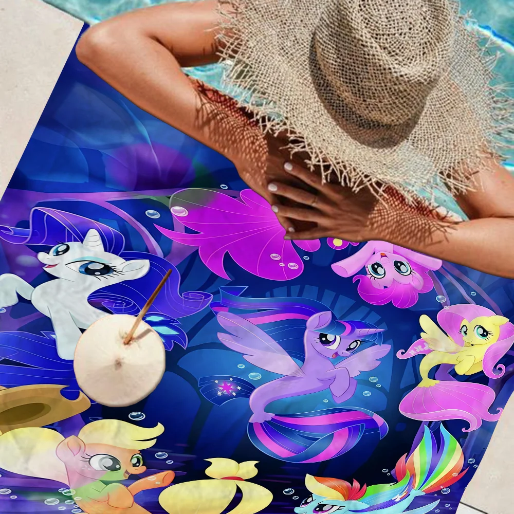 M-My L-Little P-PonyS Beach Towel Colorful Bath Towels For Girl Microfiber Quick Dry Custom Sand Free Beach Yoga Spa Gym Pool