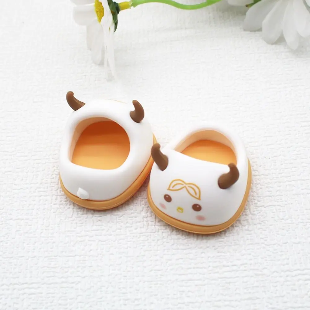 1Pair 20cm Cotton Doll Shoes Cute Pig Rabbit Cat Soft Rubber Shoes Animal Board Shoes Doll Accessories For Children Toys Gifts