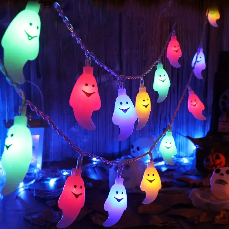 Halloween-Lichterketten batterie betriebene Geister lichter niedliche gruselige Geister dekor für Indoor-Party Halloween Innen zimmer Schlafzimmer – Detail 12