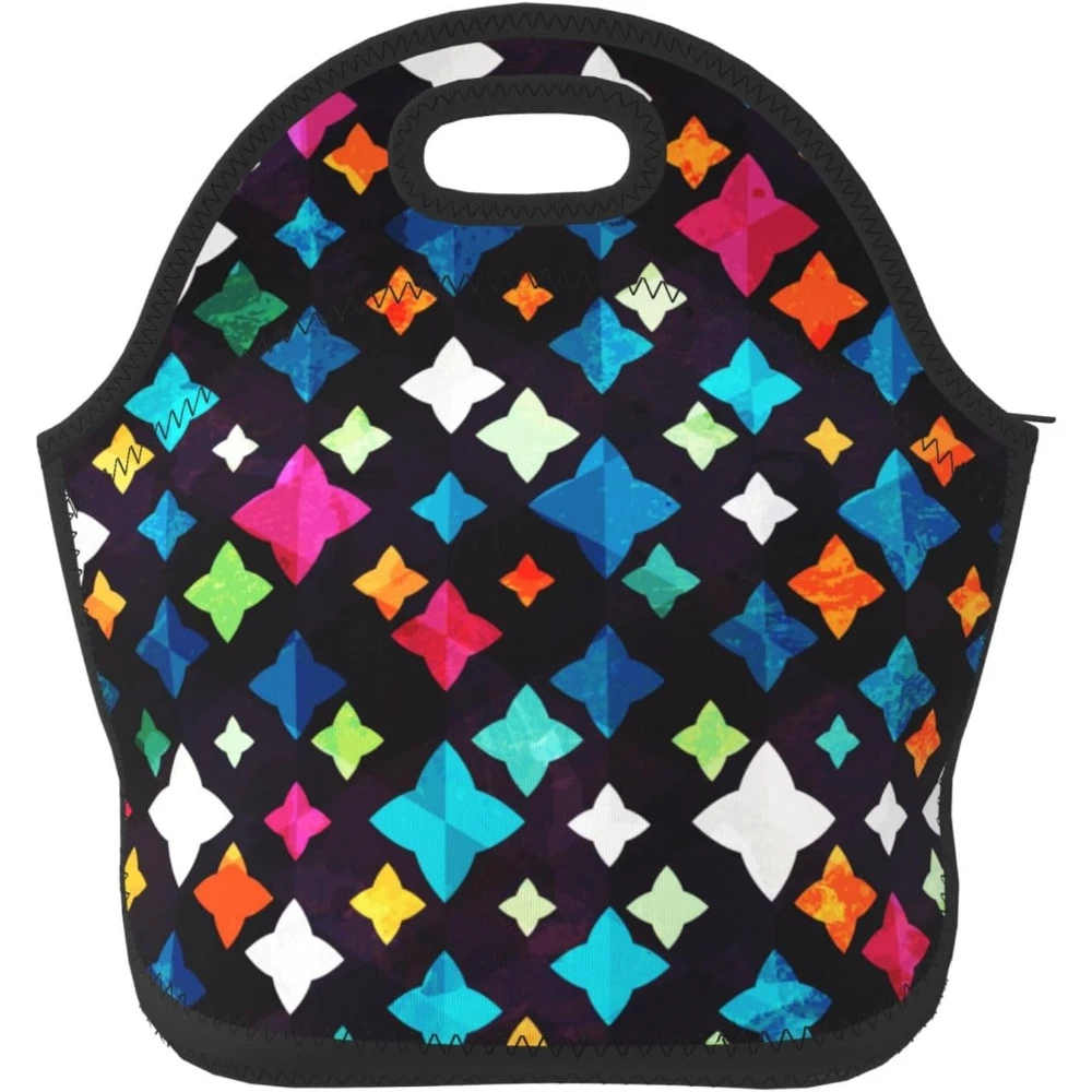 مشرق الماس الجرونج الفن التجريدي الملونة معزول علب الاغذية الغذاء حقيبة النيوبرين حقيبة يد Lunchbox برودة الحقيبة الدافئة حمل حقيبة