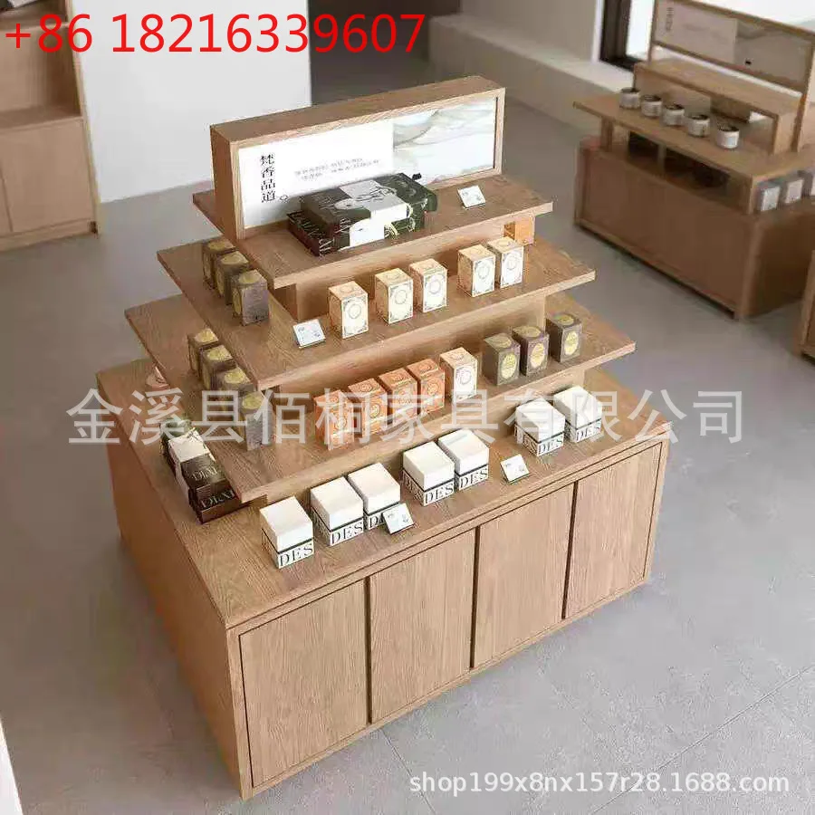 YAO Nakajima counter multi-layer tea shop gift display cabinet Chinese shelf merchandise travel mall