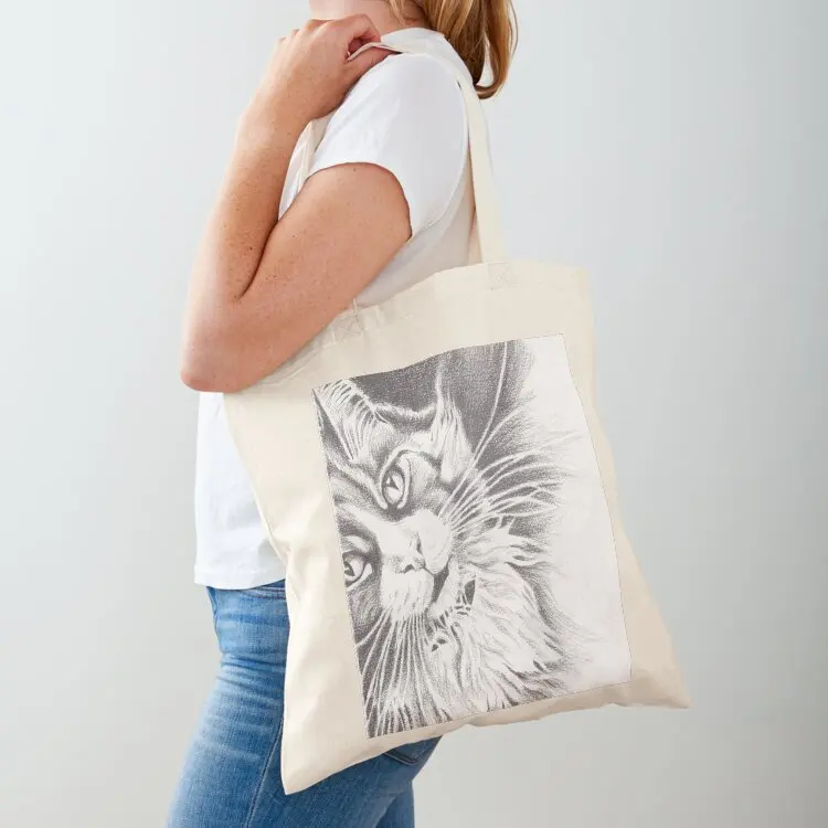 

Maine Coon cat - graphite Tote Bag Lady bag Shopper bag reusable grocery bags Shopping bags