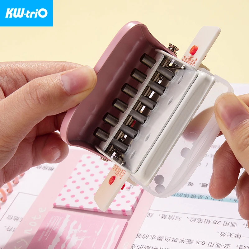 KW-triO 6-hole Punch Notebook Round Hole Standard Punch Machine Planner Papers Puncher for A4 A5 B5 Scrapbooking Binding Rings