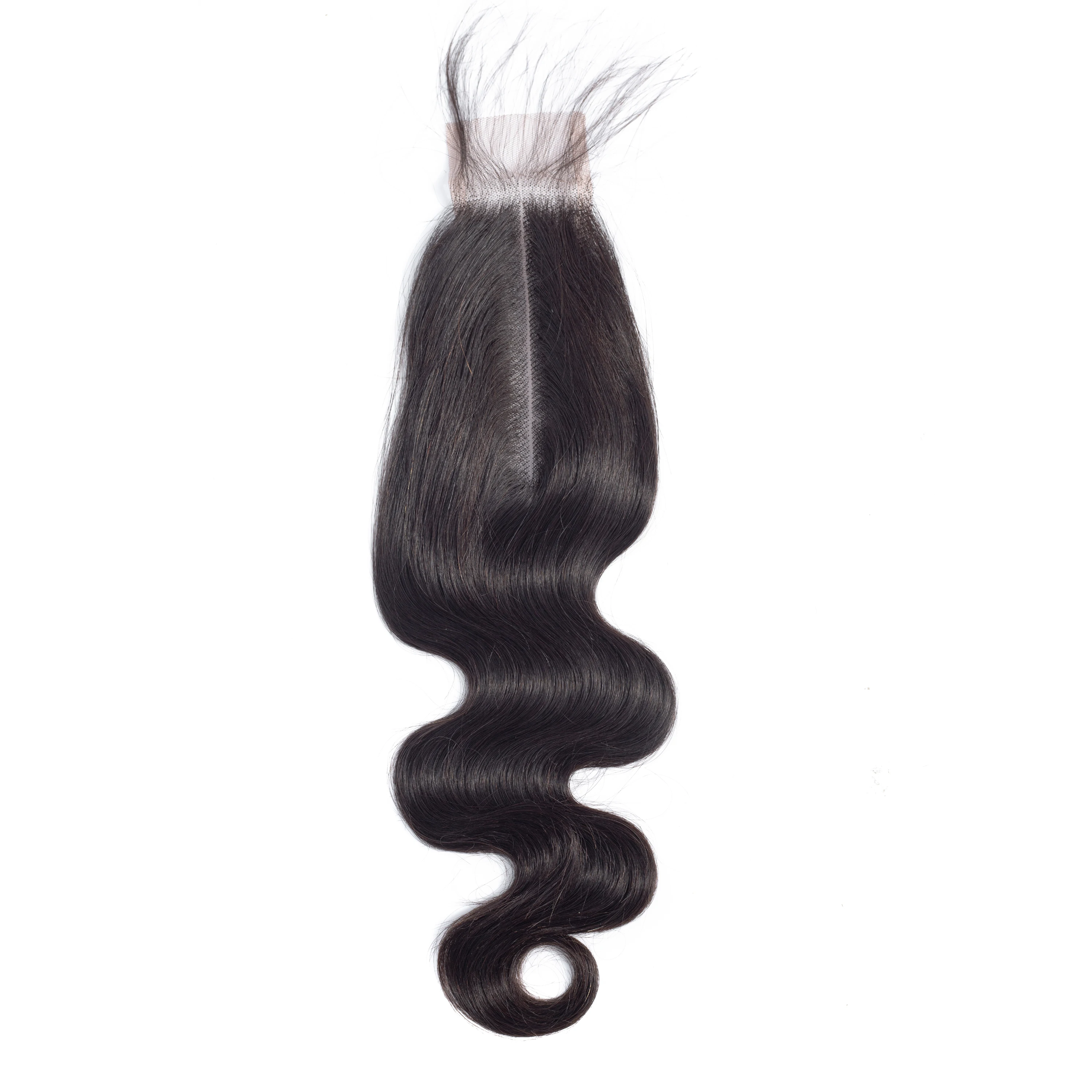 Penutup renda 2x6 terikat tangan Brasil 100% rambut manusia Virgin rambut gelombang tubuh HD transparan rambut Swiss Remy bagian dalam