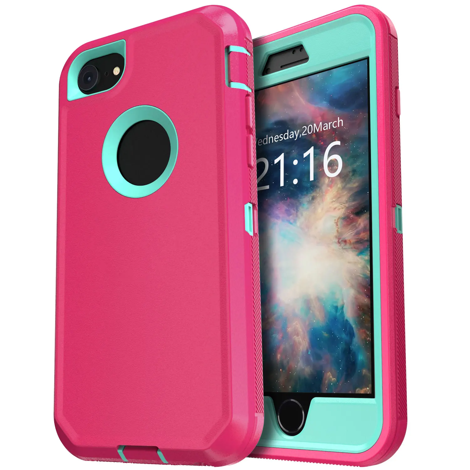 

Розовый чехол для телефона iPhone 7/iPhone 7 Plus, сверхпрочный противоударный защитный прочный 3-слойный жесткий чехол