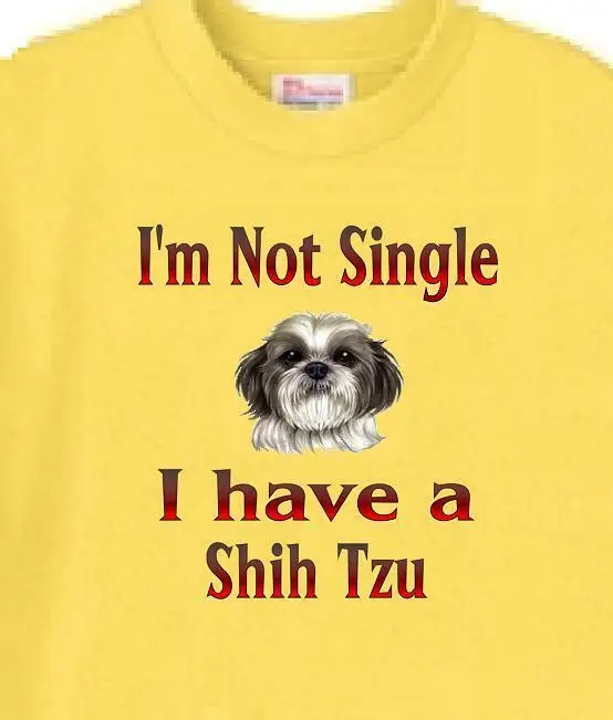 

Футболка с собакой для мужчин и женщин-I'm Not Single I есть футболка Shih Tzu в наличии