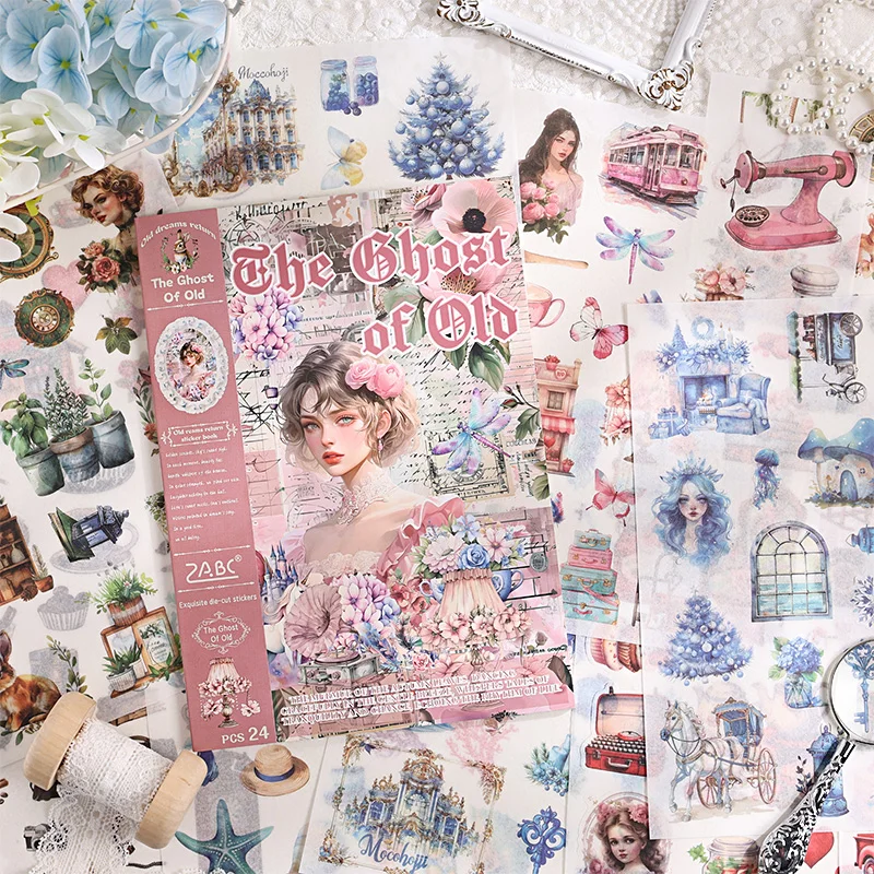 Yoofun 24pcs/lot Washi Paper Sticker Book Old Dream Return Retro Vintage DIY Journal Diary Scrapbooking Creative Stickers