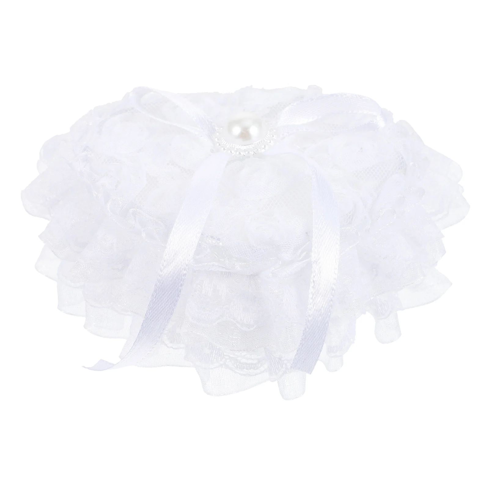 

Heart Shaped Ring Bearer Pillow Wedding Decoration Large Size Lace Plastic Romantic Exquisite Workmanship Party DIY
