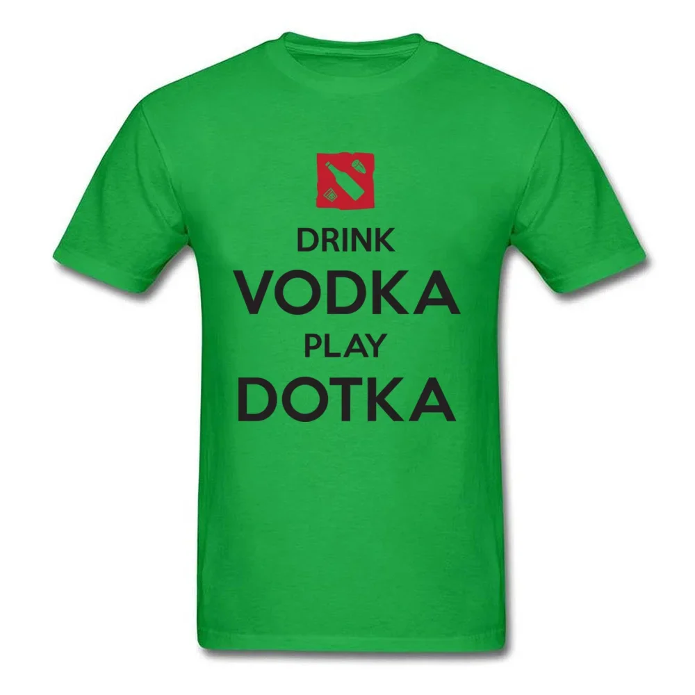 Drink Vodka Play Dotka Funny Gamer White T-shirt Men Letter T Shirt  Group Custom Cotton O Neck Tops Tees  graphic t shirts