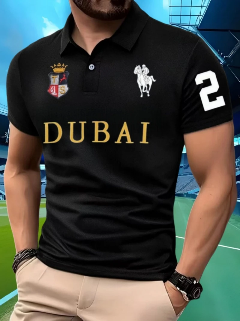 Camisetas Polo Estampadas de Verano para Hombre, Camisetas con Cuello para Hombre, Jerseys de Dubái, Camisetas de Manga Corta Disponibles en Varios Colores