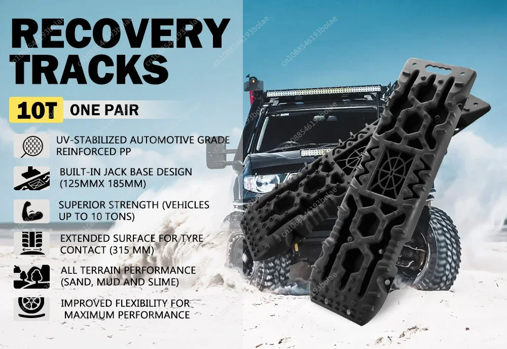 10t Vehicle Sand Snow Mud Black 4wd Sand Recovery Tracks 4x4 Recovery Board