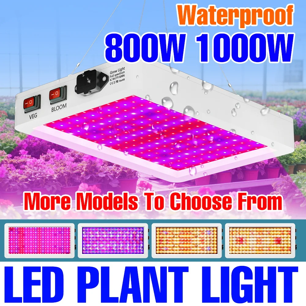 1000 واط LED الطيف الكامل تنمو أضواء النباتات المائية الأشعة تحت الحمراء مصباح الأشعة فوق البنفسجية الدفيئة النمو خيمة الزهور الأعشاب الخضروات ملء الإضاءة #2