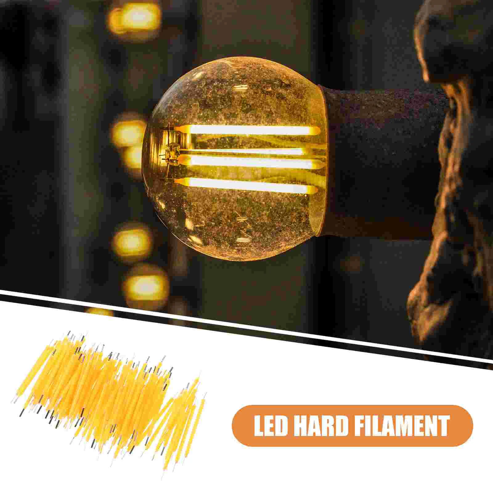 100 Pcs Light Bulb Filament Parts Lamp Accessories Hard LED Rechargeable Bulbs Repair Replacement Supply for