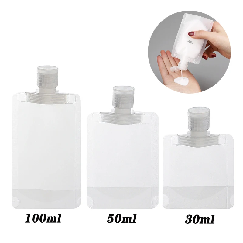 30/50/100ml Shampoo Makeup Fluid Sub Bottle Packaging Bottle Portable Travel Liquid Soap Refillable Bottle Cosmetic Filling Bag