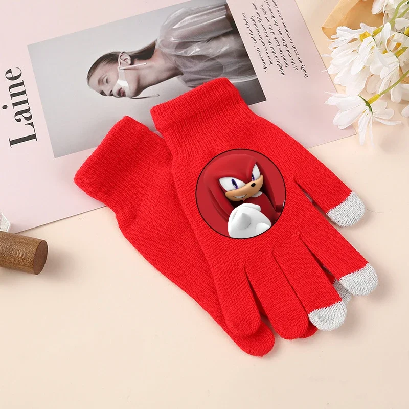 Sonics Children's Five Finger Gloves Fashion Warmth Boys Girls Unisex Solid Touch Screen Glove Cute Outdoor Warm Cycling Mittens