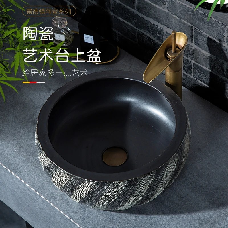 

Blue Traditional Chinese Cloakroom Counter Top porcelain wash basin bathroom sinks ceramic ceramic wash bowls