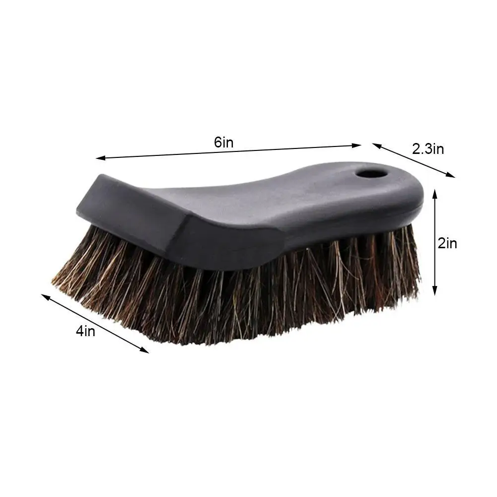 Car Horsehair Leather Cleaning Brush Genuine Horsehair Detailing Brush Car Interior Detailing Tool For Auto Cleaning And Washing