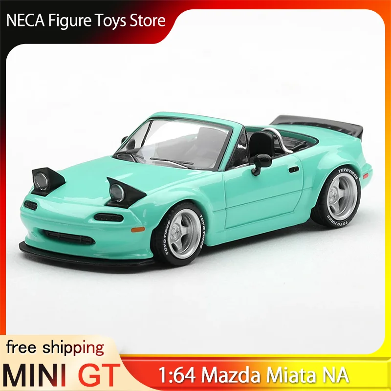 

Pre-Sale MINI GT 1:64 Diecast Mazda Miata NA Pandem Widebody Tiffany Blue Open-Top JDM Model Car #1249 LHD Collectible Toy Gift