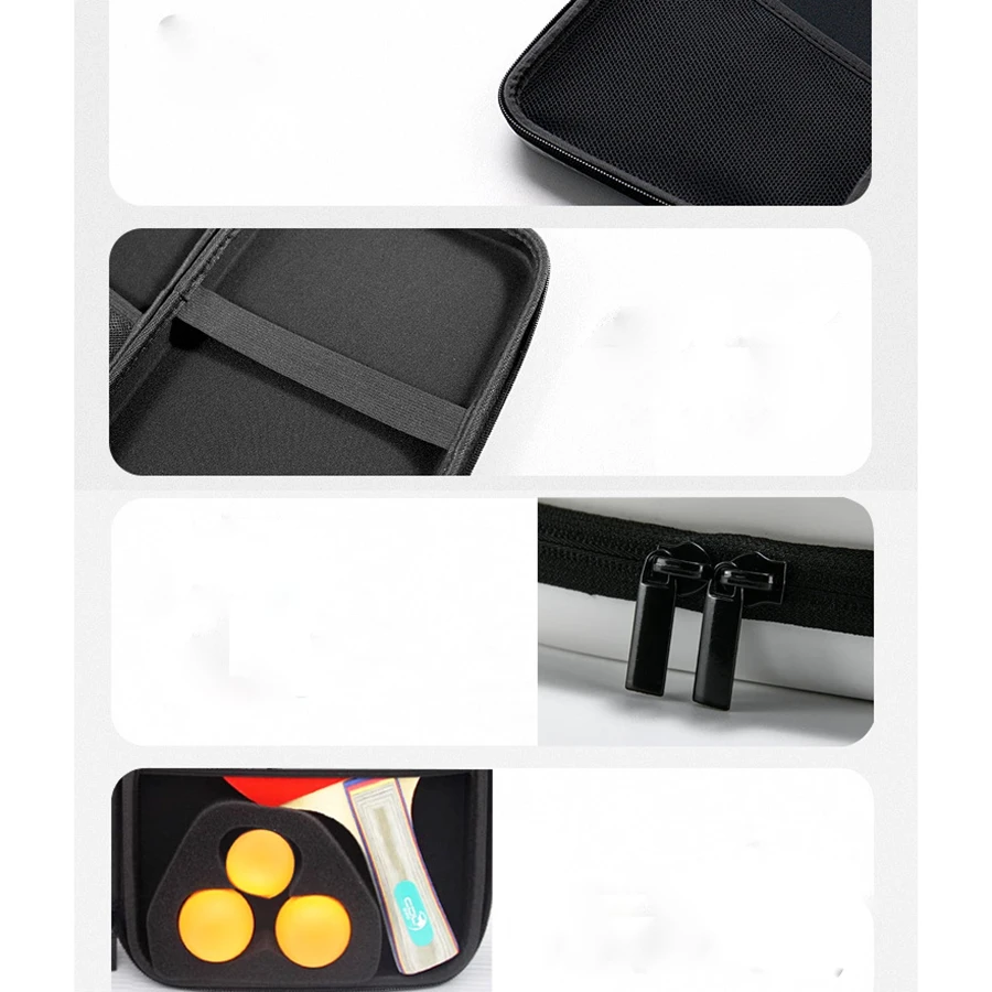 新しいEVAハードシェル高級卓球スポーツクラブスクエア卓球ラケット機器保護・収納バッグ