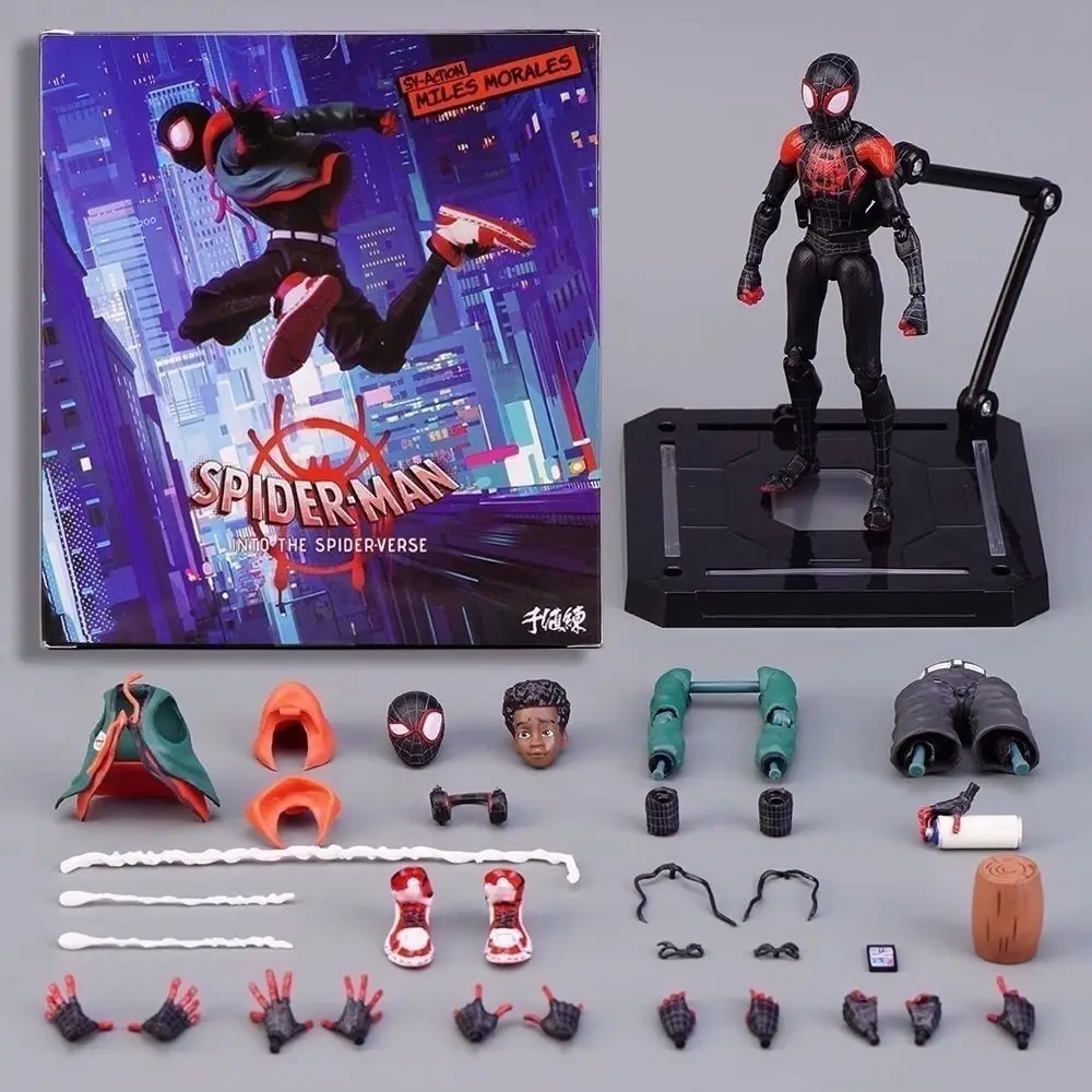 

Marvel Comics Spider Man: Across The Spider Verse Miles Morales Shf Spider Man Action Figures Model Joint Kids Toy Figurine Gift