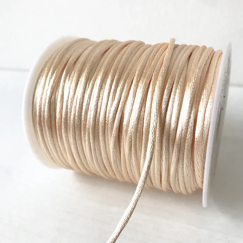 28 colors 2mmX100m/roll Strong Braided Macrame Silk Satin Nylon Cord Rope DIY Making Findings Beading Thread Wire 2mm