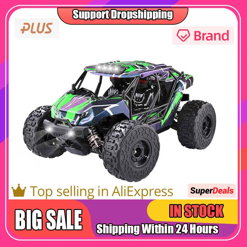 

HS 18431 18432 Remote Control Car Brushless 1:18 Scale 4WD 52km/h RC Car With LED Light Off-Road Truck Toys Gifts For Boys