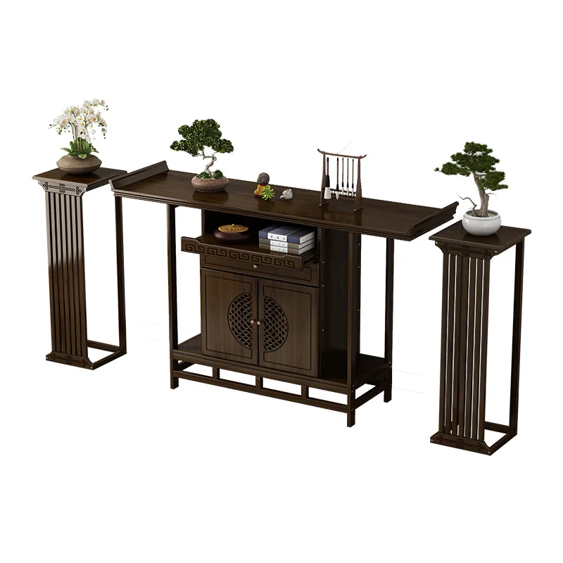 

New Chinese-style entrance table Light luxury counter Solid wood entrance cabinet Household strip case supply table