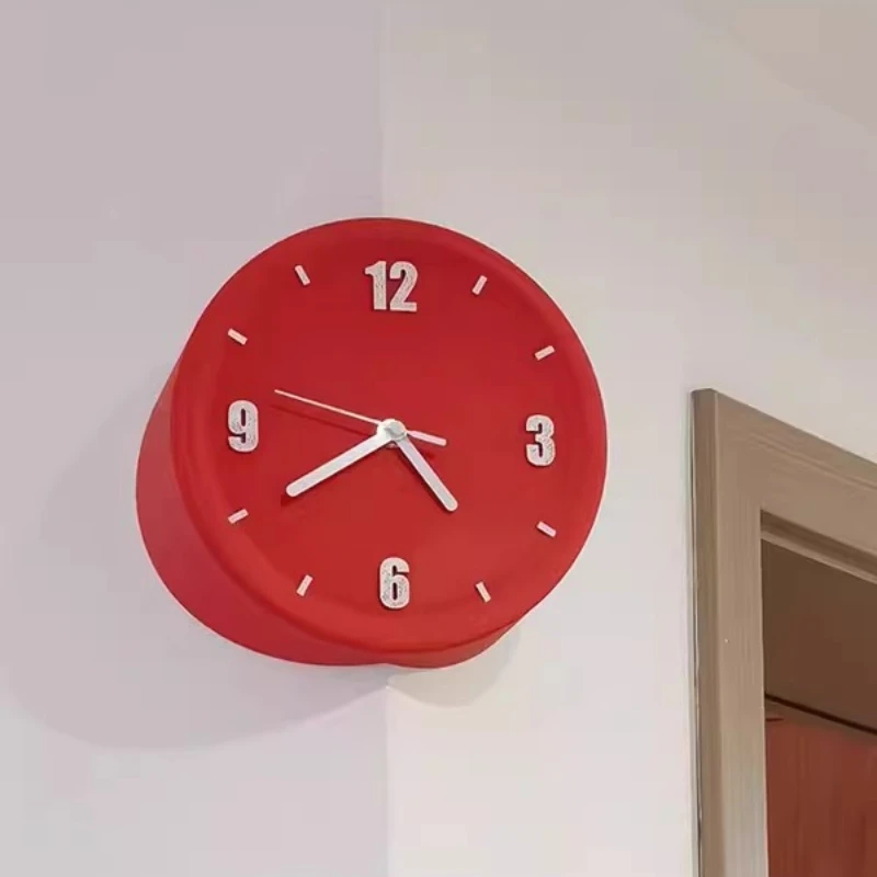 

21cm Digital Wall Clock for Corner, Minimalist Solid Color Dopamine Ins Style Silent Art Decor for Home